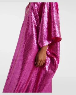 Kaftan Gala Disco mit Pailletten Rosa