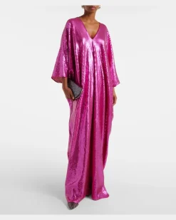 Kaftan Gala Disco mit Pailletten Rosa