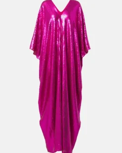 Kaftan Gala Disco mit Pailletten Rosa