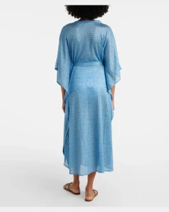 Kaftan June aus Lamé Blau