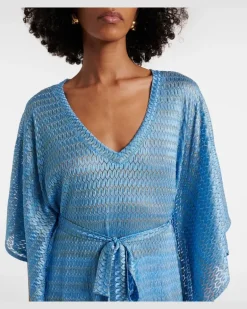 Kaftan June aus Lamé Blau