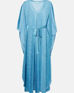 Kaftan June aus Lamé Blau