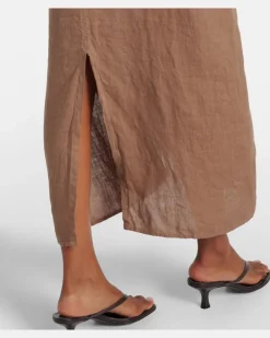 Kaftan Maeve aus Leinen Braun
