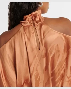 Kaftan Mambo Psychedelia aus Satin Braun