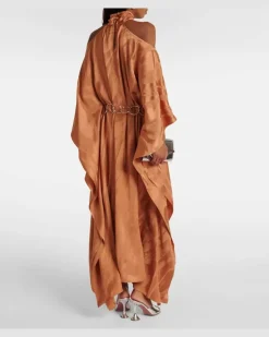 Kaftan Mambo Psychedelia aus Satin Braun