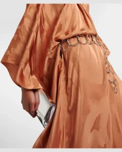 Kaftan Mambo Psychedelia aus Satin Braun