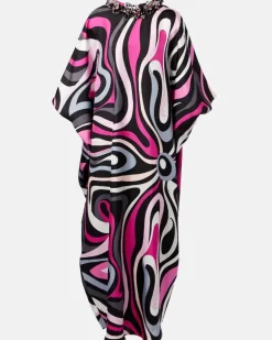 Kaftan Marmo aus Seiden-Twill Multicolor