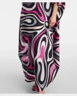 Kaftan Marmo aus Seiden-Twill Multicolor