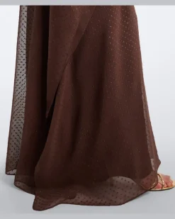 Kaftan Muscat aus Seiden-Crêpe Braun