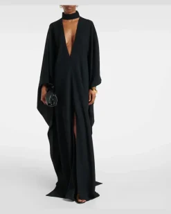 Kaftan OOO aus Crêpe-Cady Schwarz