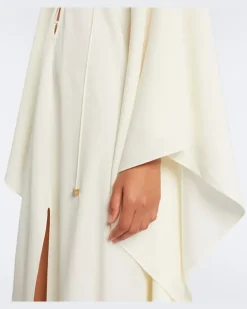Kaftan Sahara aus Crêpe Cady Weiß