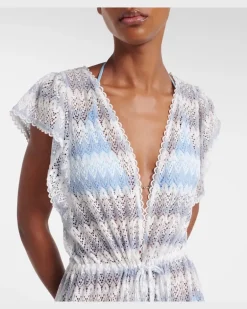 Kaftan Stevie aus Häkelstrick Weiß