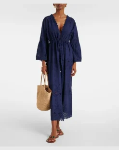 Kaftan Tallulah aus Baumwolle Blau
