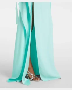 Kaftan Taylor aus Crêpe-Cady Blau