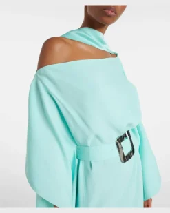Kaftan Taylor aus Crêpe-Cady Blau
