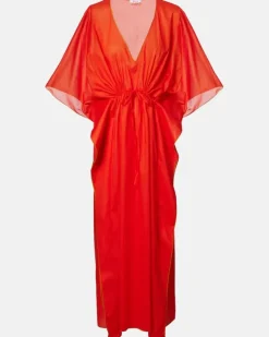 Kaftan Voilier aus Baumwoll-Voile Orange