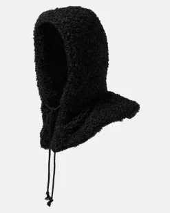 Kapuze aus Faux Shearling Schwarz