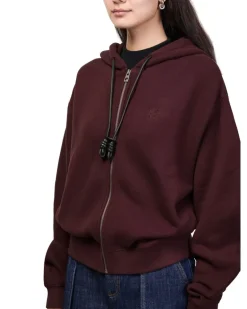 Kapuzensweatshirt Flamenco aus Wolle und Kaschmir Burgundy