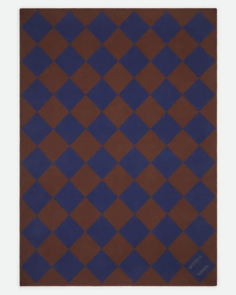 Karierte Jacquard-Decke-Blau - Unisex