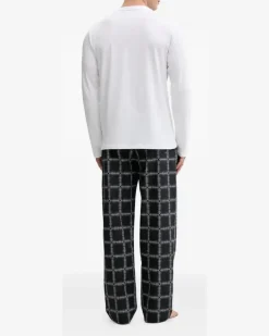 Karierter Pyjama - Weiß