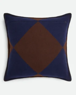 Kariertes Jacquard-Kissen-Blau - Unisex