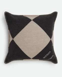 Kariertes Jacquard-Kissen-Grau & Silberfarben - Unisex