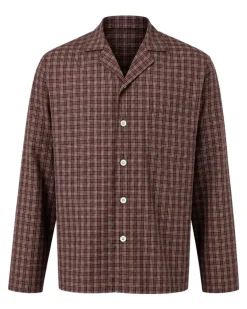 Kariertes Serra Pyjama-Hemd - Braun