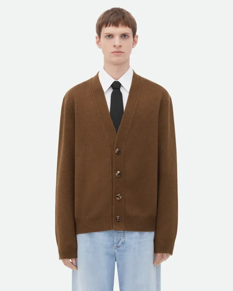 Kaschmir-Cardigan-Braun - Herren
