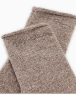 Kaschmir Handschuhe mit gesticktem Logo New Normal Beige