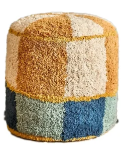 Kio Hocker im Patchwork-Look - Braun