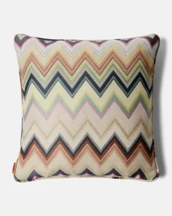 Kissen Agadir Zig Zag aus einem Baumwollgemisch Multicolor