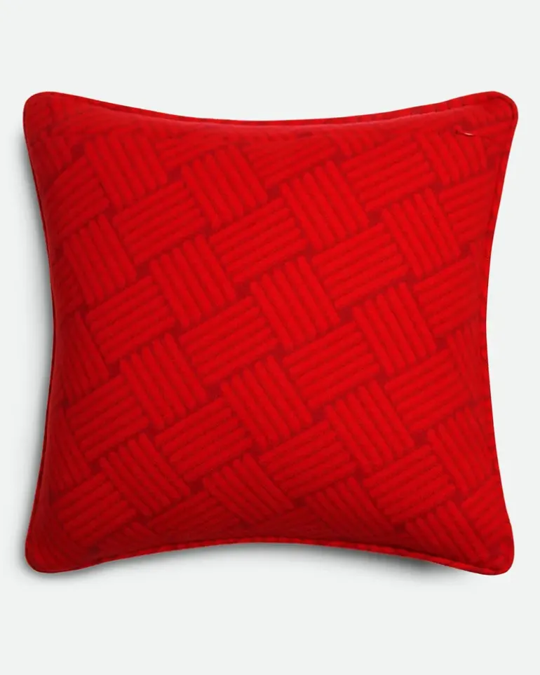 Kissen aus Kaschmir mit Intreccio Motiv-Rot - Unisex
