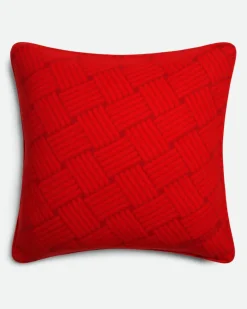 Kissen aus Kaschmir mit Intreccio Motiv-Rot - Unisex