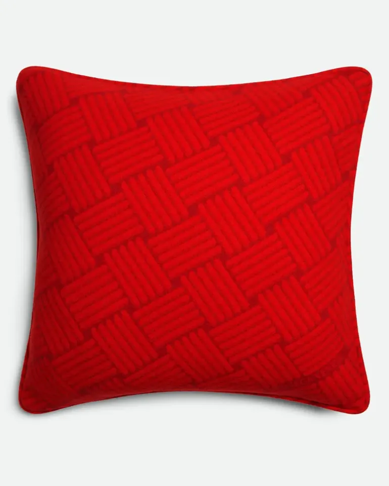 Kissen aus Kaschmir mit Intreccio Motiv-Rot - Unisex