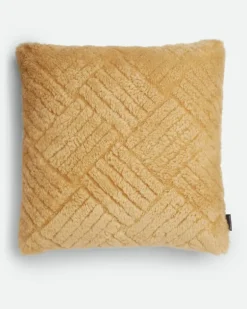 Kissen aus Shearling mit Intreccio Muster-Gelb - Unisex