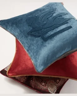 Kissen New Pegaso aus Samt Blau