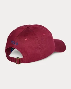 Klassische Baumwollchino-Baseballkappe Red