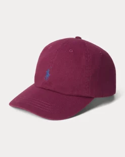 Klassische Baumwollchino-Baseballkappe Red