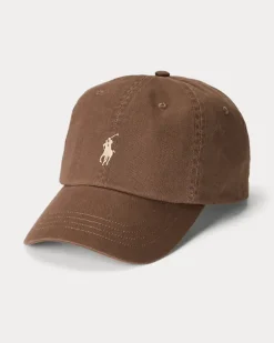 Klassische Baumwollchino-Baseballkappe Brown