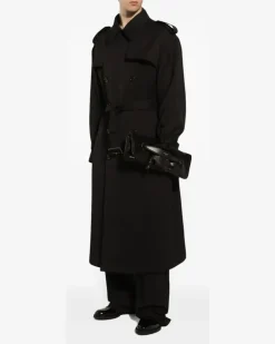 Klassischer Trenchcoat - Schwarz