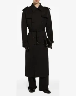 Klassischer Trenchcoat - Schwarz