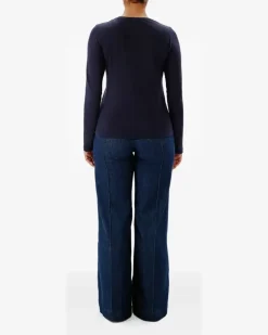 Klassisches Langarmshirt - Blau