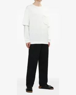Klassisches Langarmshirt - Weiß