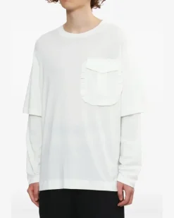 Klassisches Langarmshirt - Weiß