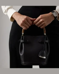 Kleine Beuteltasche Ralph Lauren aus Kalbsleder Black
