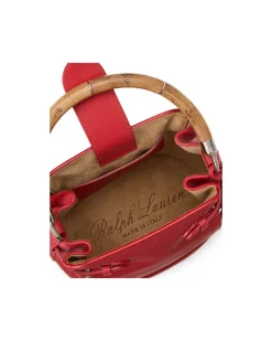 Kleine Beuteltasche Ralph Lauren aus Kalbsleder Red