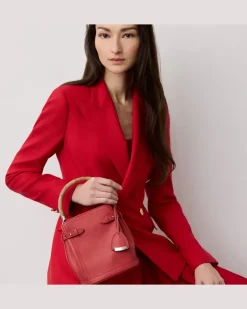 Kleine Beuteltasche Ralph Lauren aus Kalbsleder Red