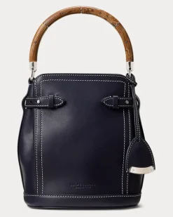 Kleine Beuteltasche Ralph Lauren aus Kalbsleder Blue