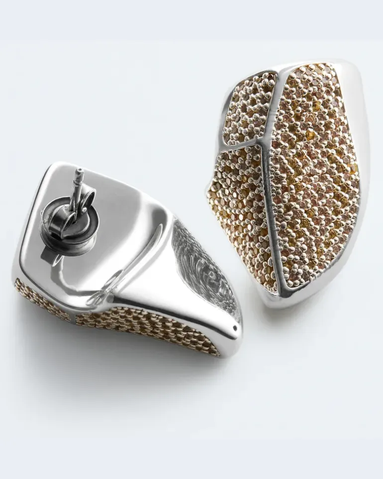 Kleine Prisma Ohrringe-Gold - Damen