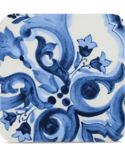 Kleiner Untersetzer aus Porzellan - Blau